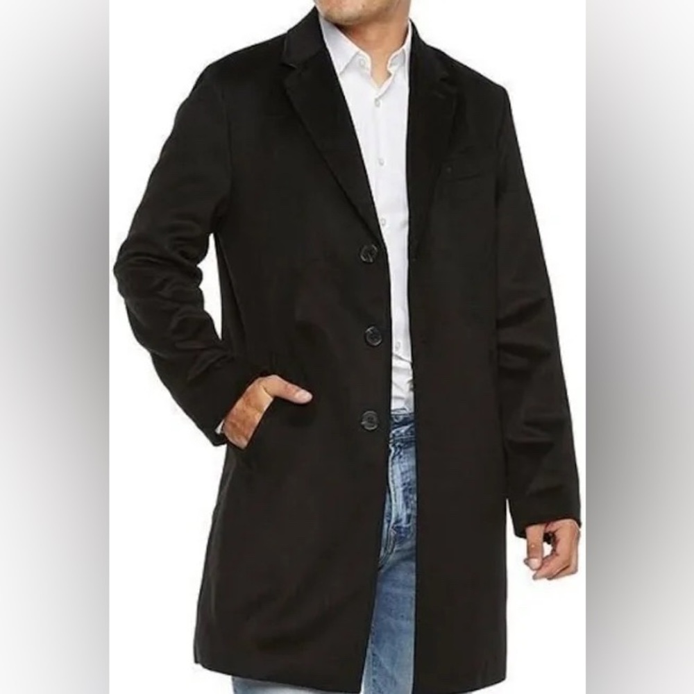 Big and Tall Stafford Classic Black Dress Coat